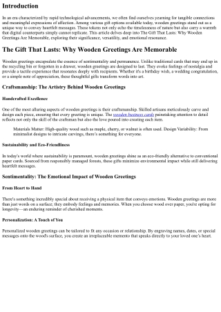 The Gift That Lasts: Why Wooden Greetings Are Memorable