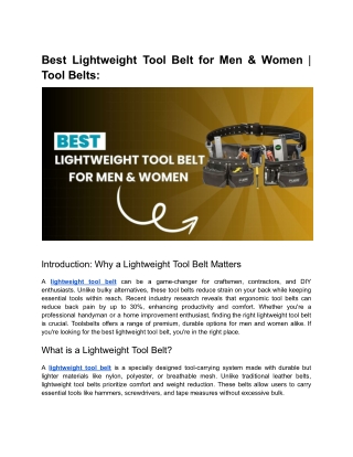 Best Lightweight Tool Belt for Men & Women _ Toolsbelts