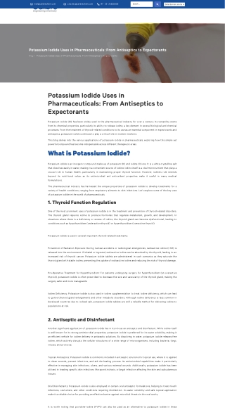 Potassium Iodide: A Versatile Compound in Modern Pharmaceuticals