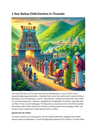 1 year below child darshan in tirumala