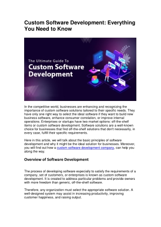Custom Software Development Everything You Need to Know in 2025