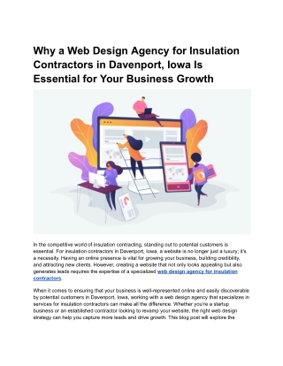 Why a Web Design Agency for Insulation Contractors in Davenport, Iowa Is Essential for Your Business Growth