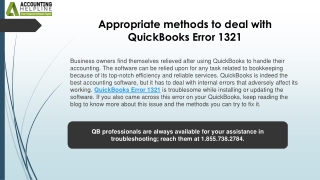 An Easy Method To Resolve QuickBooks Error 1321