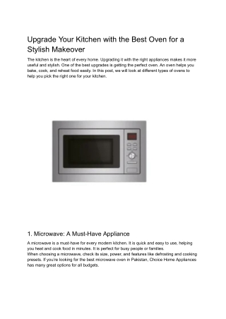 Upgrade Your Kitchen with the Best Oven for a Stylish Makeover