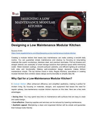 Designing a Low Maintenance Modular Kitchen