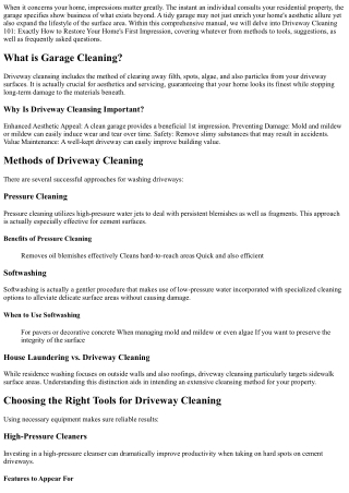 Garage Cleaning 101: How to Repair Your Home's First Impression