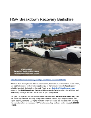 HGV Breakdown Recovery Berkshire