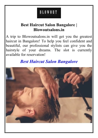 Best Haircut Salon Bangalore  Blowoutsalons.in