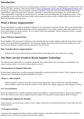 The Current Patterns in Breast Implant Technology