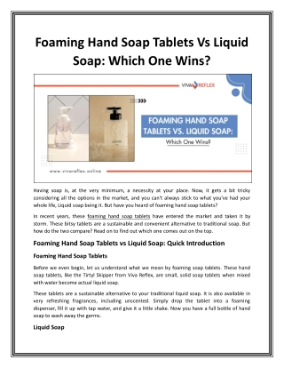 Foaming Hand Soap Tablets Vs Liquid Soap Which One Wins