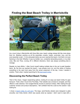 Finding the Best Beach Trolley in Marrickville