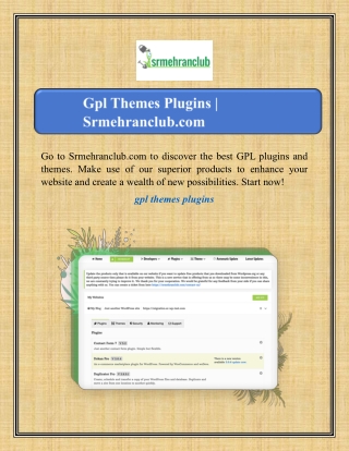 Gpl Themes Plugins | Srmehranclub.com