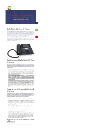 Refurbished & Used IP Phone Supplier In Mumbai.