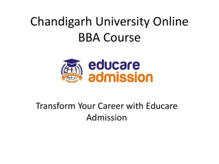 Chandigarh University Online BBA Course with Educare Admission - Flexible & Affo