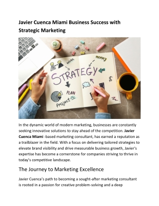 Javier Cuenca Miami Business Success with Strategic Marketing