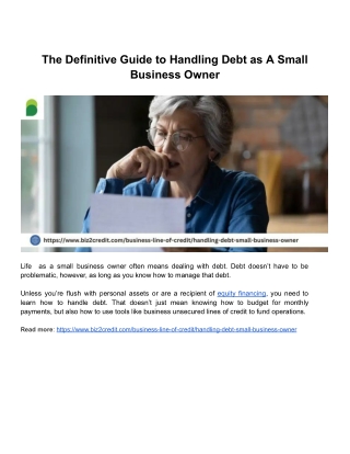 The Definitive Guide to Handling Debt as A Small Business Owner