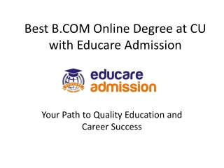 Best B.COM Online Degree at CU - Flexible & Accredited Program