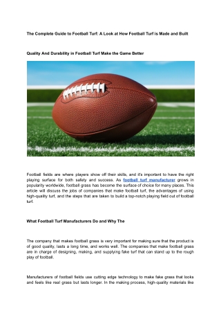 The Complete Guide to Football Turf_ A Look at How Football Turf is Made and Built