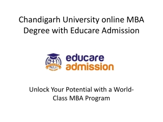 Chandigarh University Online MBA Degree with Educare Admission - Flexible & Accr
