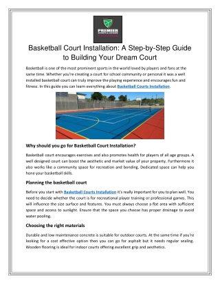 Basketball Court Installation A Step-by-Step Guide to Building Your Dream Court