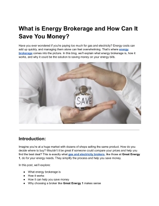 What is Energy Brokerage and How Can It Save You Money