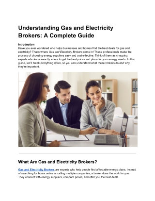 Understanding Gas and Electricity Brokers_ A Complete Guide