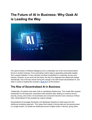 The Future of AI in Business_ Why Ozak AI is Leading the Way
