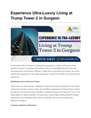 Trump Tower 2 in Gurgaon