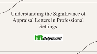 Appraisal Letter Meaning