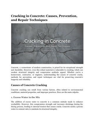 Cracking in Concrete_ Causes, Prevention, and Repair Techniques