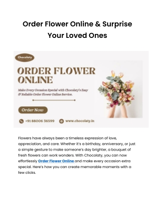 Order Flower Online for Same-Day Delivery of Joy