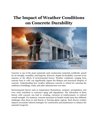 The Impact of Weather Conditions on Concrete Durability