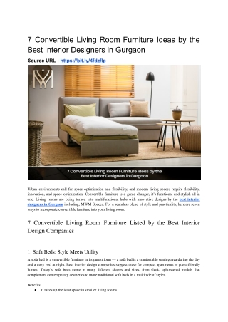 7 Convertible Living Room Furniture Ideas by the Best Interior Designers in Gurgaon - MWM Spaces - Nov'24