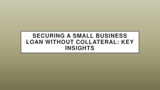 Securing a Small Business Loan Without Collateral Key Insights