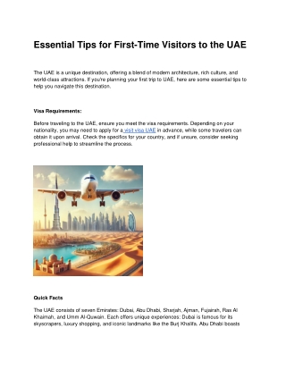 Essential Tips for First-Time Visitors to the UAE