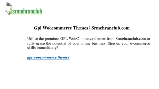 Gpl Woocommerce Themes | Srmehranclub.com