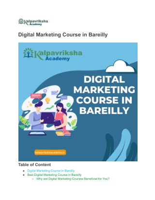 Top Digital Marketing Classes in Bareilly | Kalpavriksha Academy