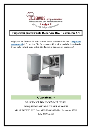 Frigoriferi professionali D.l.service Div. E-commerce Srl