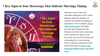 7 Key Signs in Your Horoscope That Indicate Marriage Timing