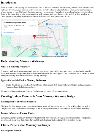 Creating Unique Patterns in Your Masonry Walkway Design