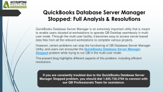 Complete Guide to Fix QuickBooks Database Server Manager Stopped Issue