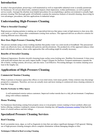 From Grime to Polish: The Electrical Power of High-Pressure Cleaning in Commerci