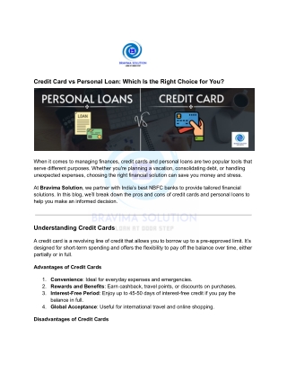 Credit Card vs Personal Loan_ Which Is the Right Choice for You