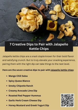 7 Creative Dips to Pair with Jalapeño Kettle Chips