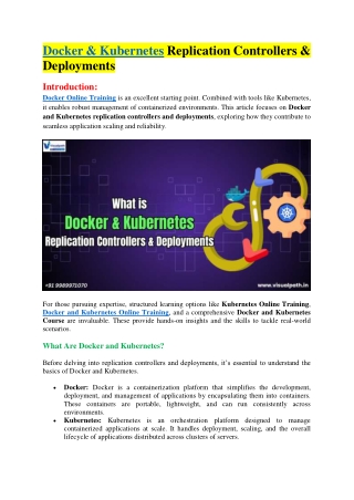 Docker Kubernetes Online Course - Docker & Kubernetes Training