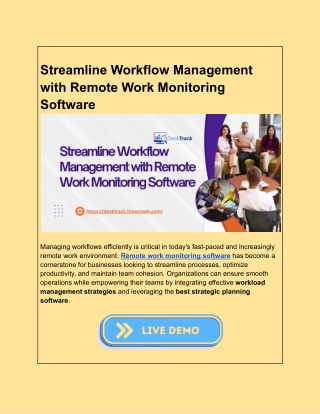 Streamline Workflow Management with Remote Work Monitoring Software