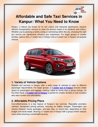 7 seater taxi in Kanpur