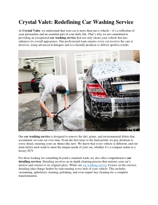 Redefining Car Washing Service