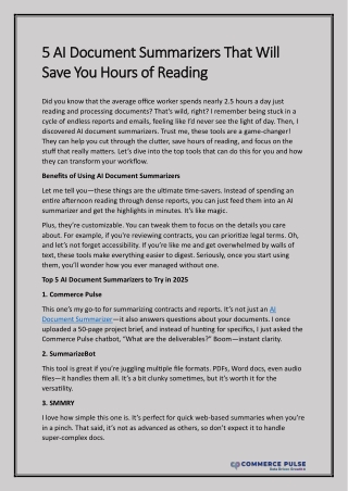 5 AI Document Summarizers That Will Save You Hours of Reading