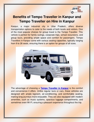 Tempo traveller in Kanpur